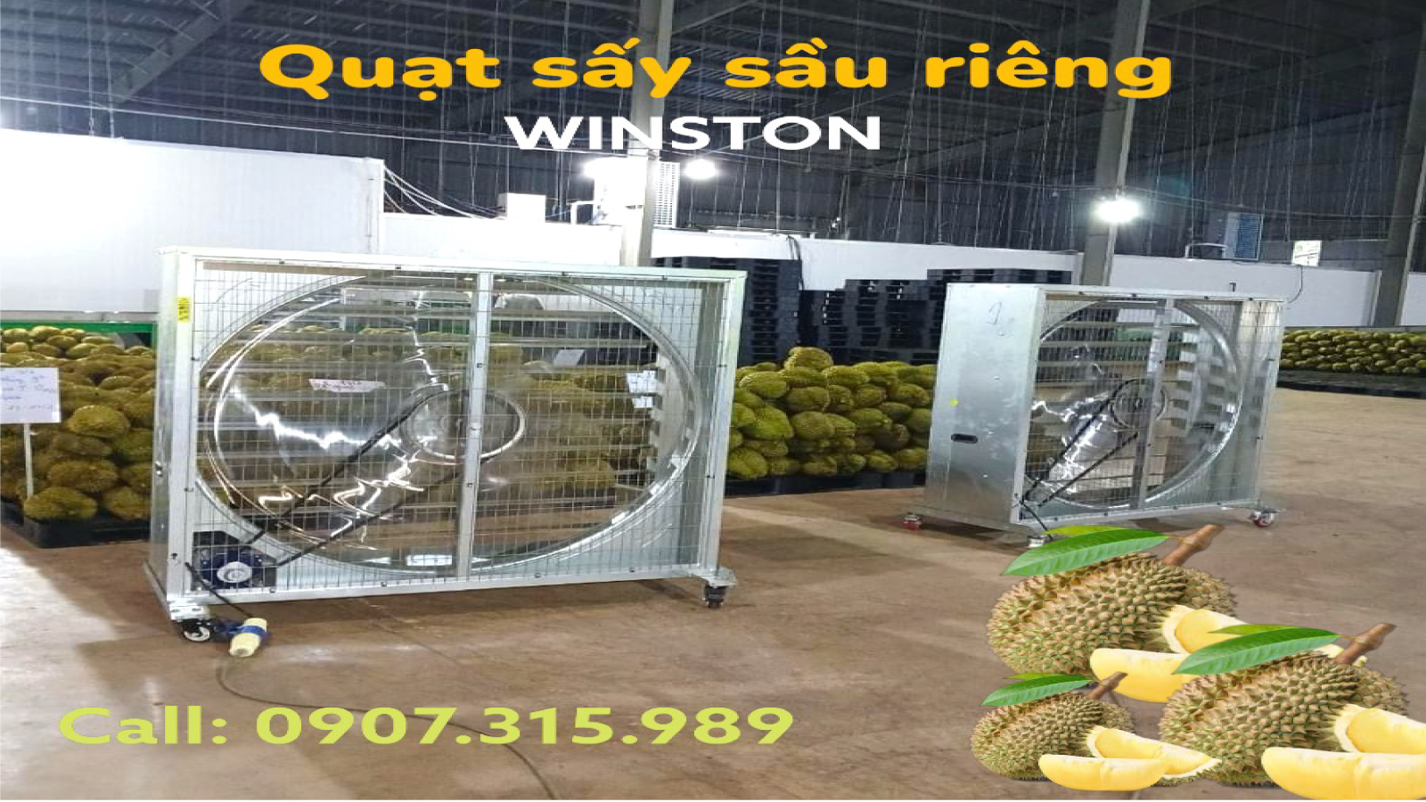 quạt sấy sầu riêng